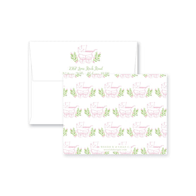 Prim Pram Flat Note Card