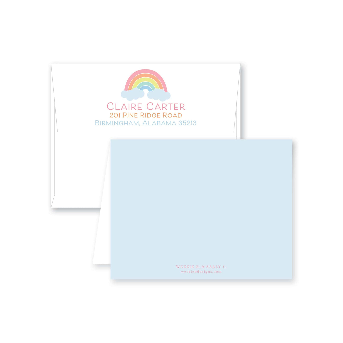 Rainbow Folded Note Card