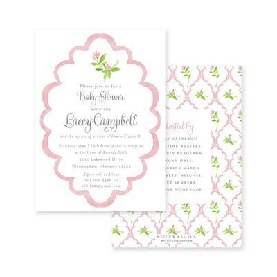 Scallop Border Floral Baby Shower
