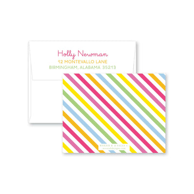 Rainbow Stripes Flat Note Card