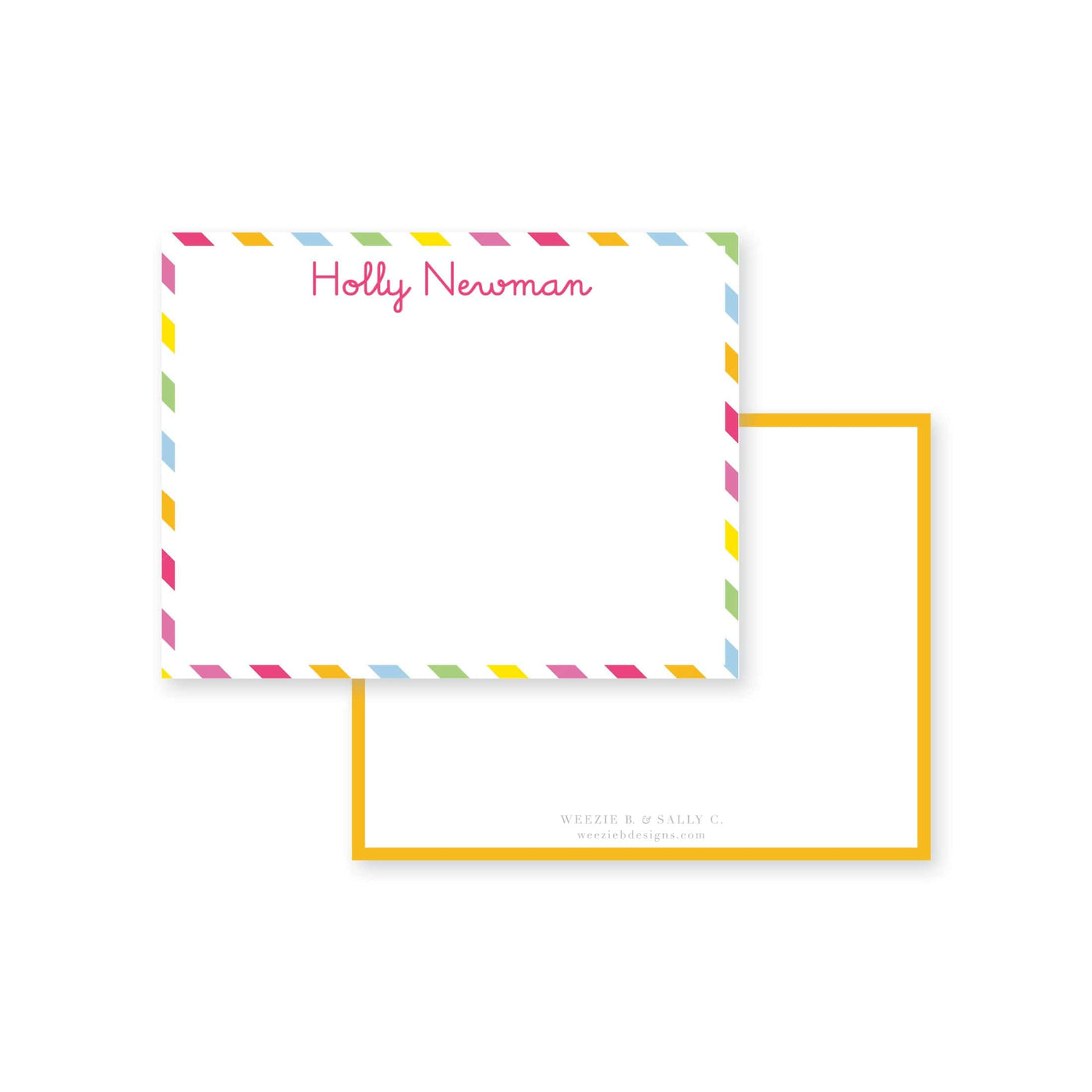 Rainbow Stripes Flat Note Card