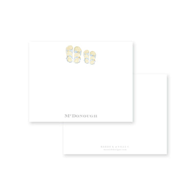 Summer Sandals Siblings Flat Note Card