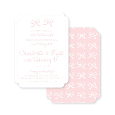 Weezie B. Designs | Sweet Bows Invitation Twins