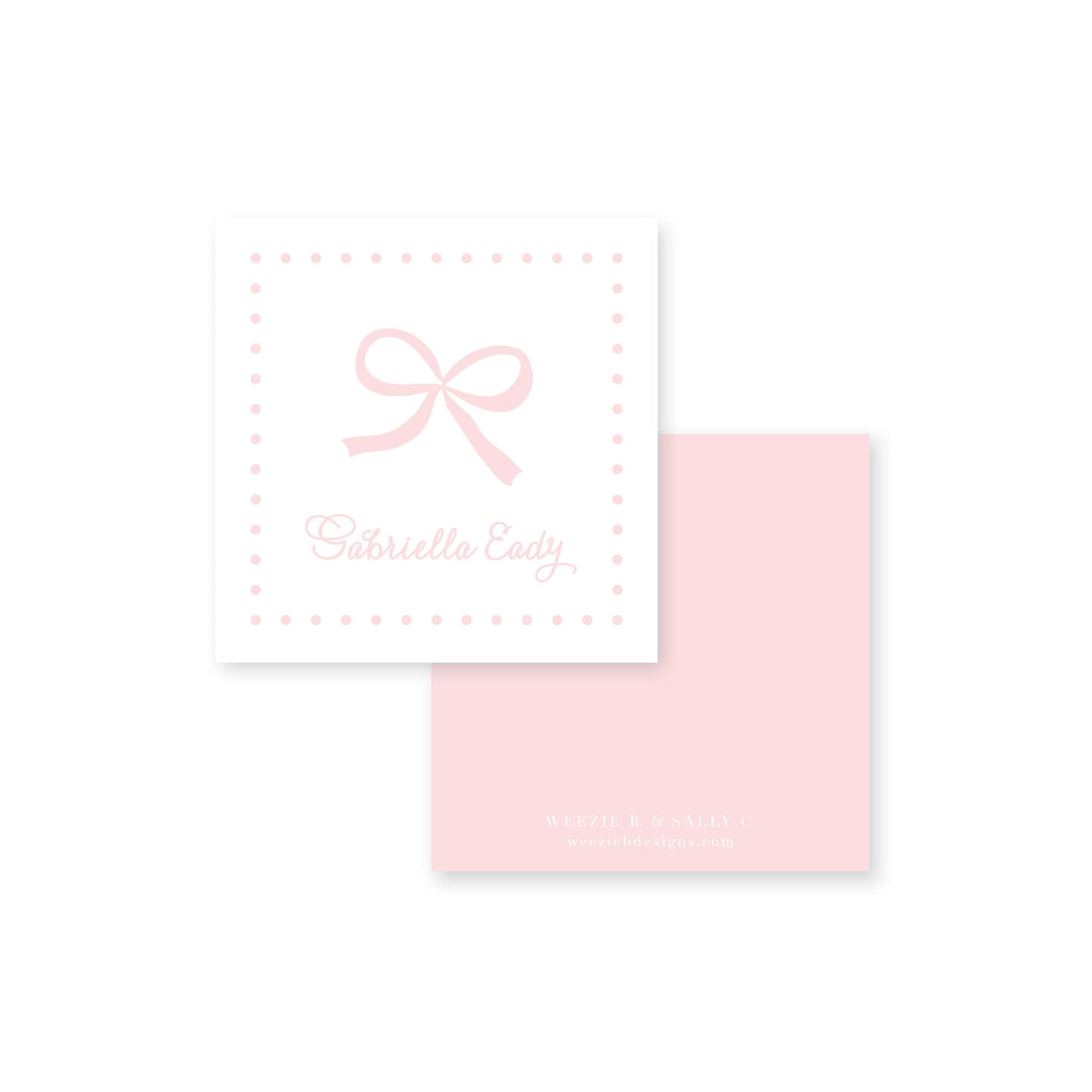 Weezie B. Designs | Sweet Pink Bow Calling Card