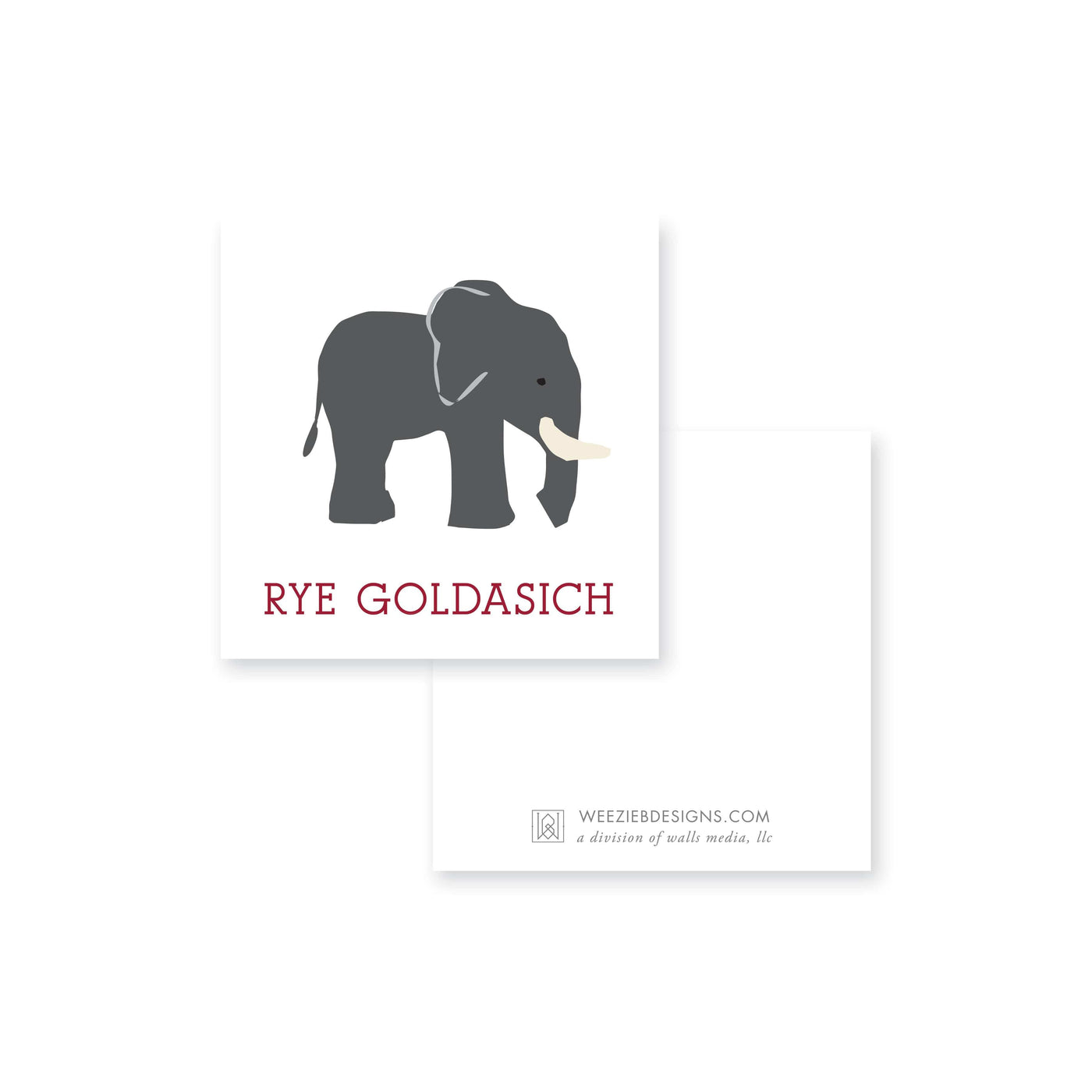 Weezie B. Designs | Sweet Elephant Calling Card