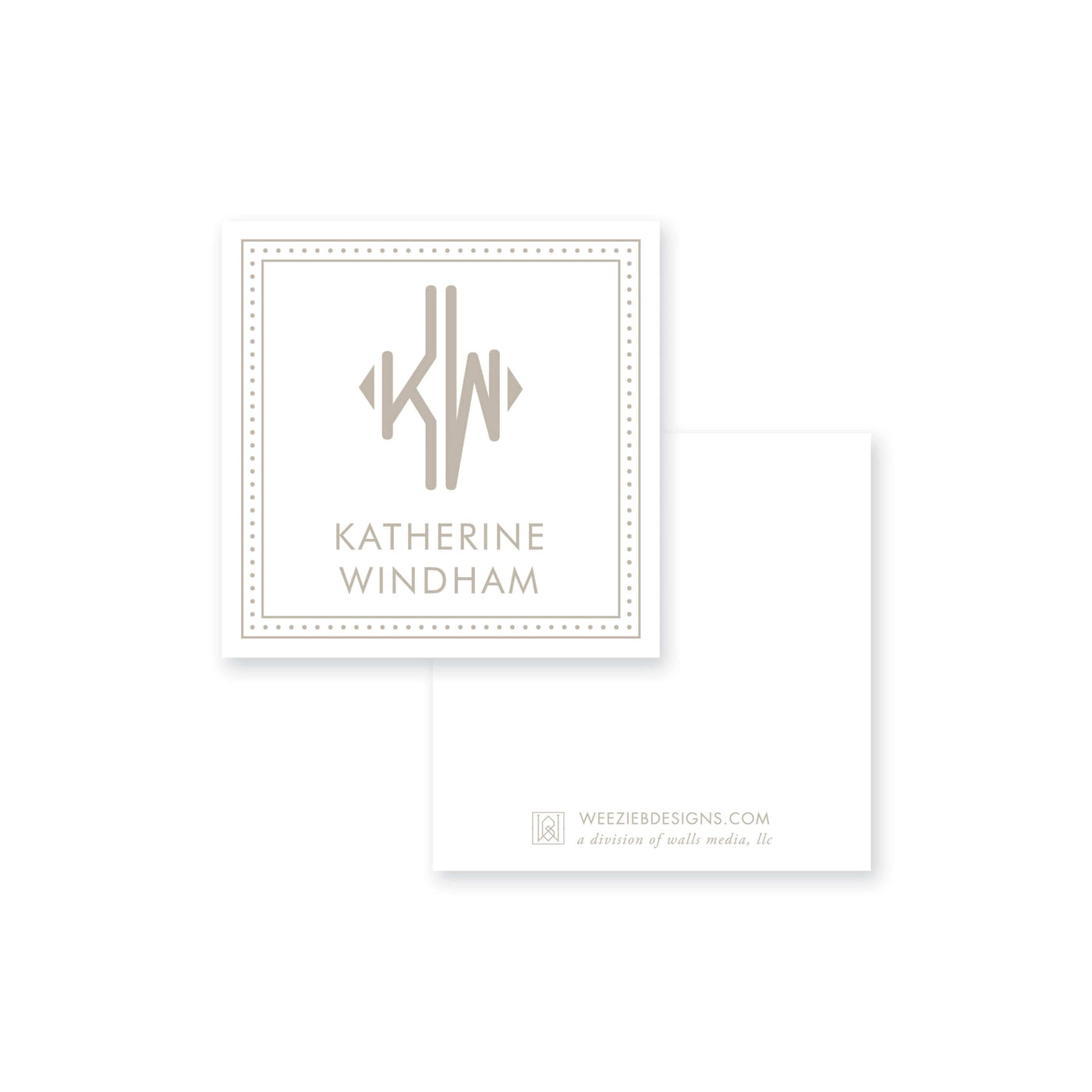 Weezie B. Designs | Dot Line Border with Name Calling Card