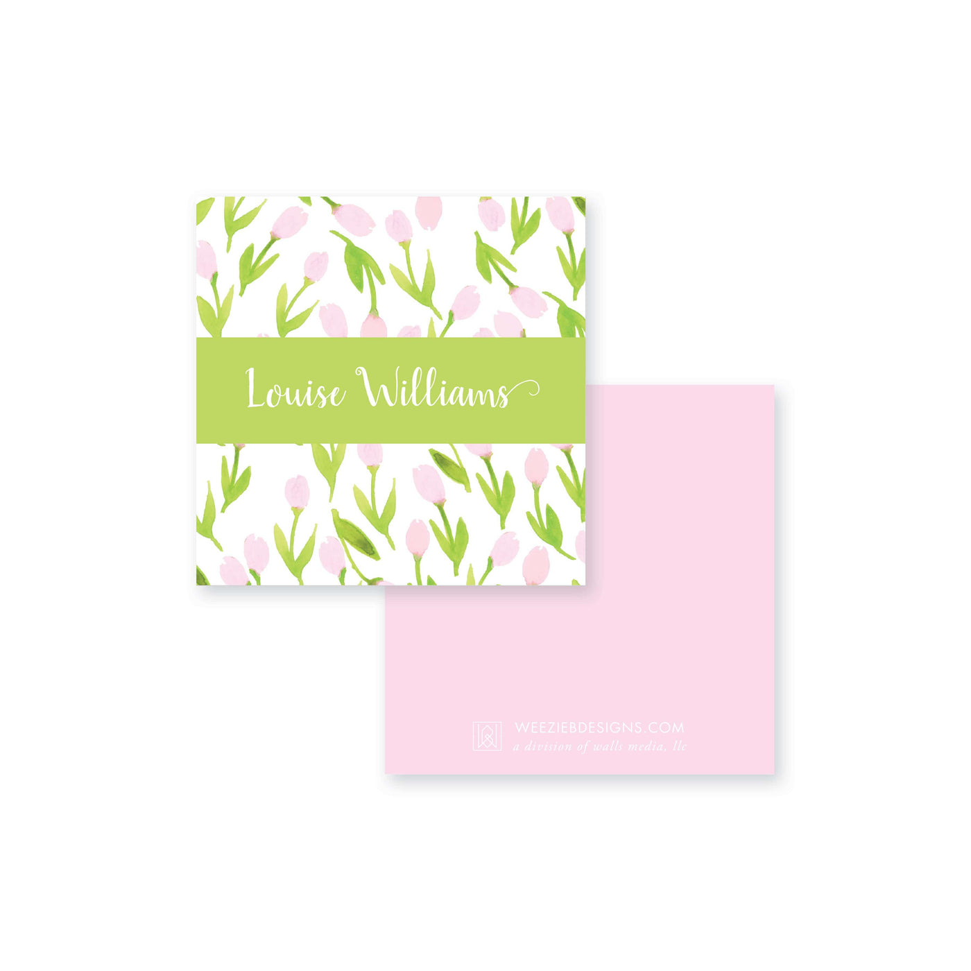 Weezie B. Designs | Garden of Tulips Calling Card 