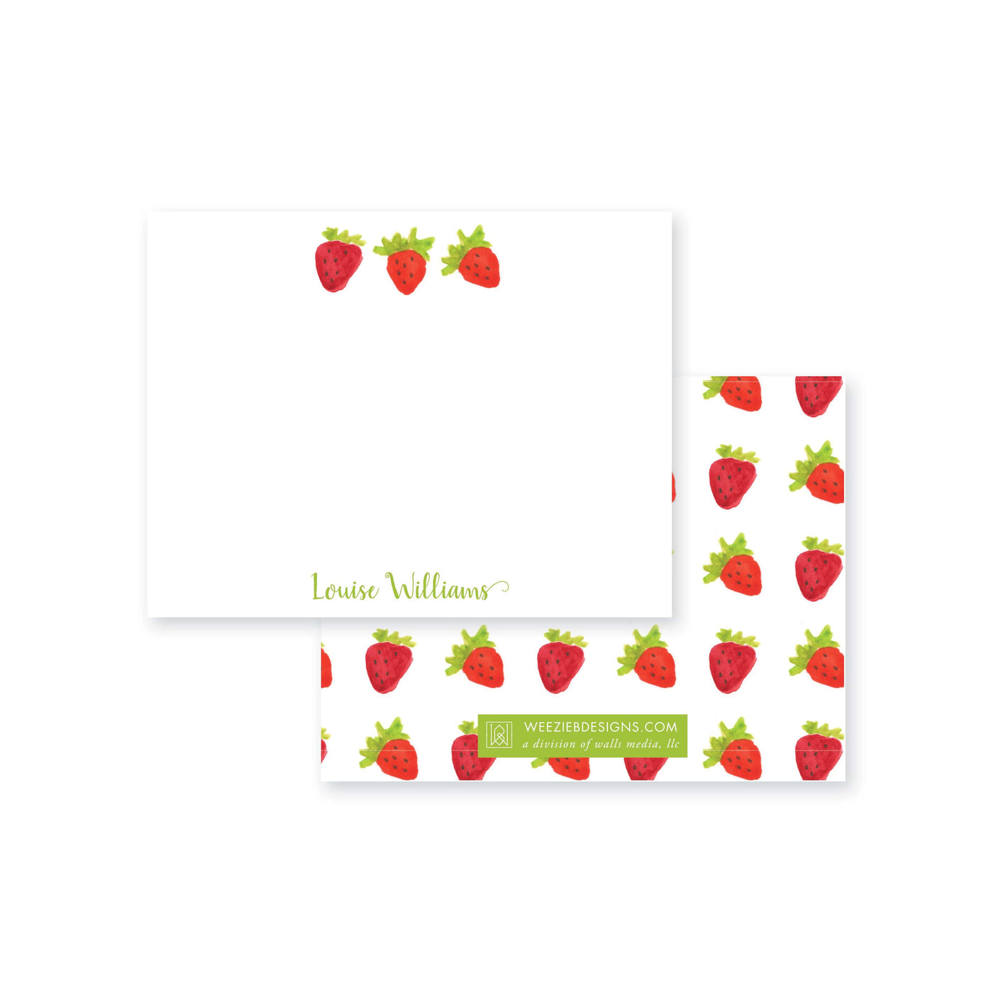 Summer Strawberry Flat Note Card