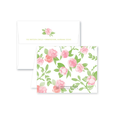 Weezie B. Designs | Garden of Peonies Folded Note Cards