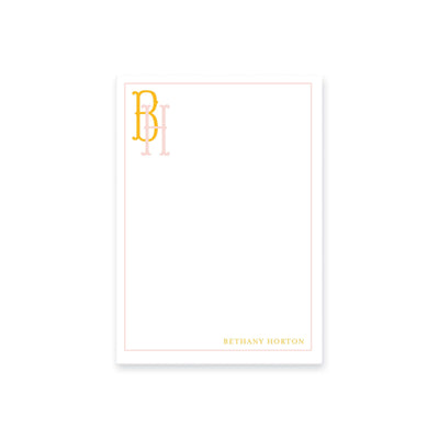 Weezie B. Designs | Two Letter Fishtail Monogram Notepad