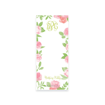 Weezie B. Designs | Garden of Peonies Personalized Notepad