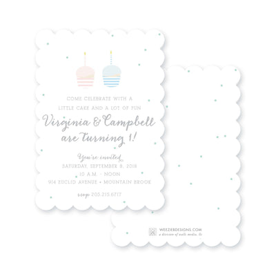 Weezie B. Designs | Kids Birthday Invitation | Little Cupcake