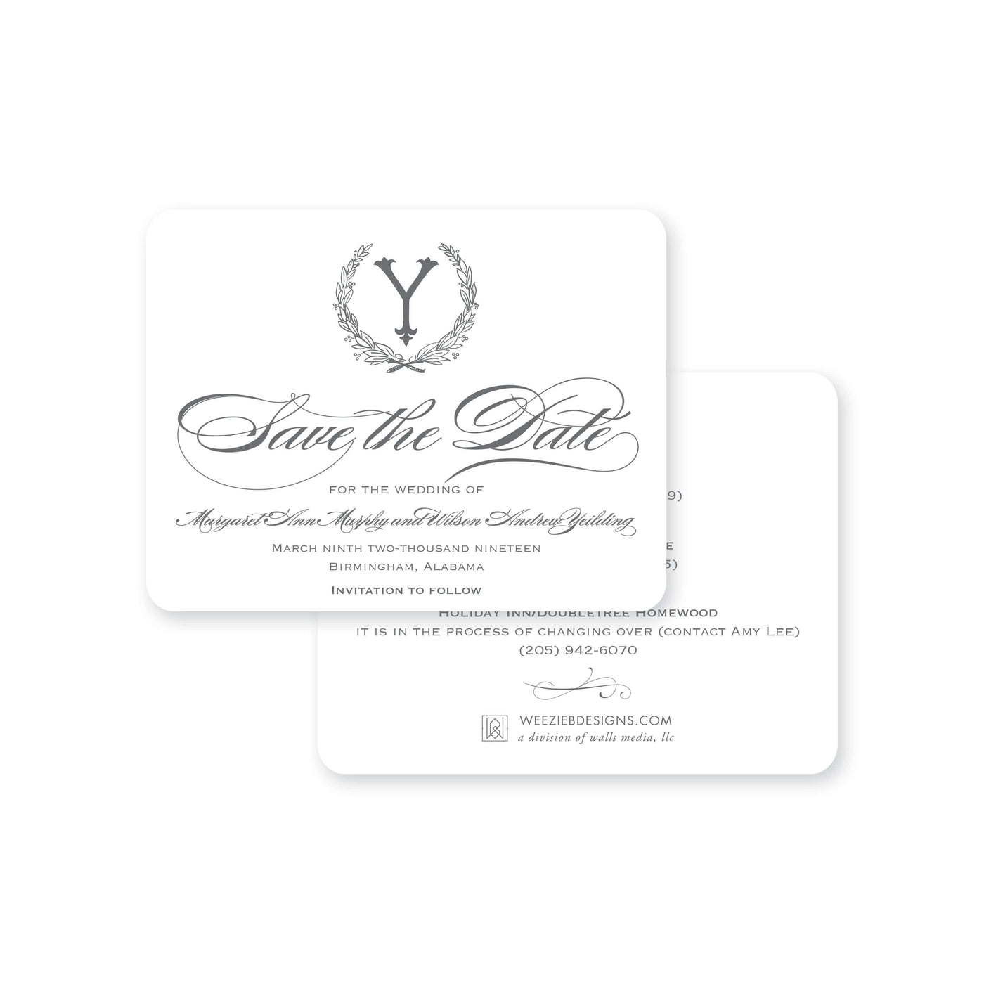Weezie B. Designs | Simple & Classic Save-the-Date