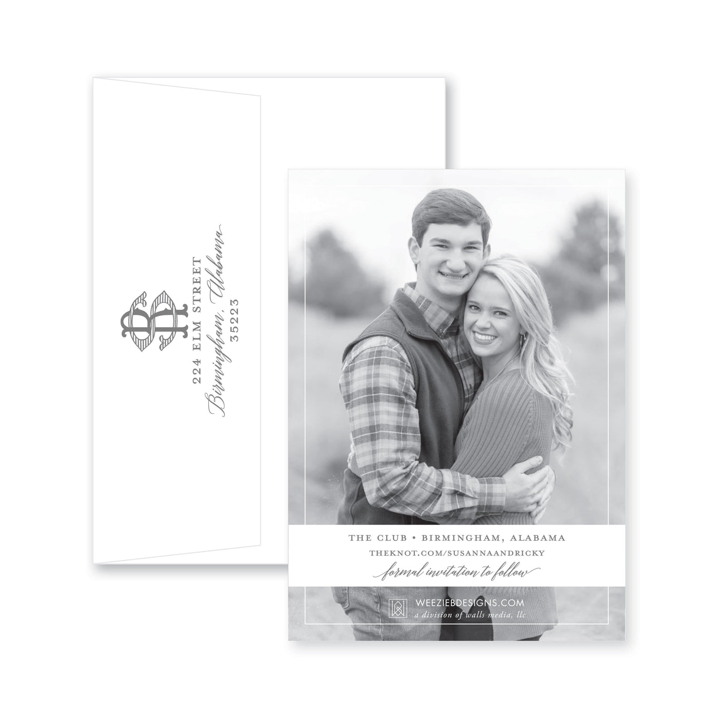 Weezie B. Designs | Photo with White Space Save-the-Date