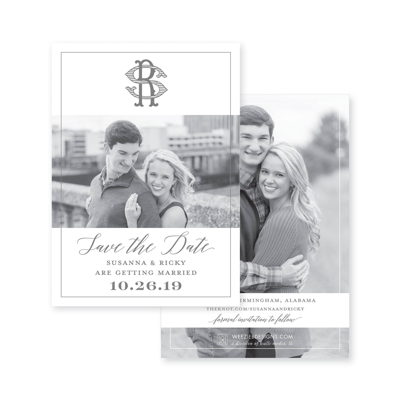 Weezie B. Designs | Photo with White Space Save-the-Date