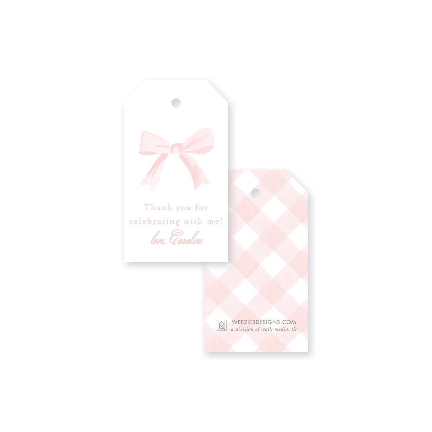 Bows in Watercolor Gift Tag