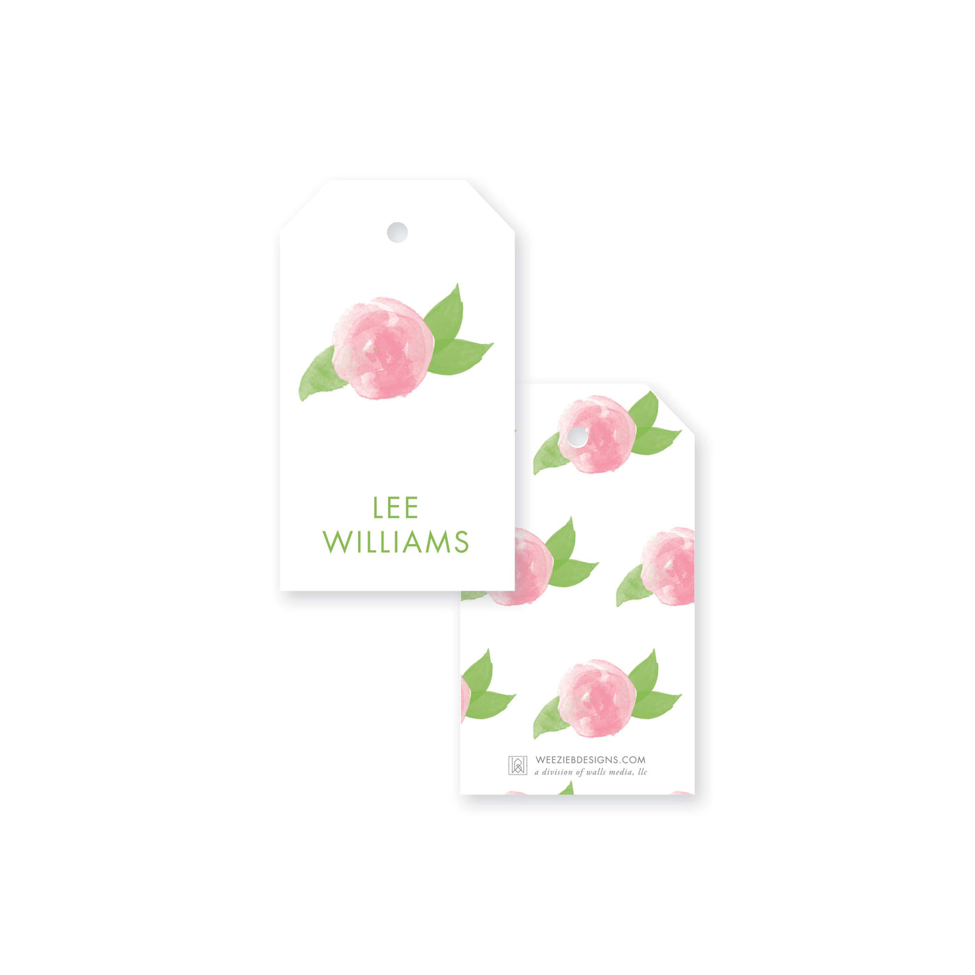 Weezie B. Designs | Watercolor Peony Gift Tag