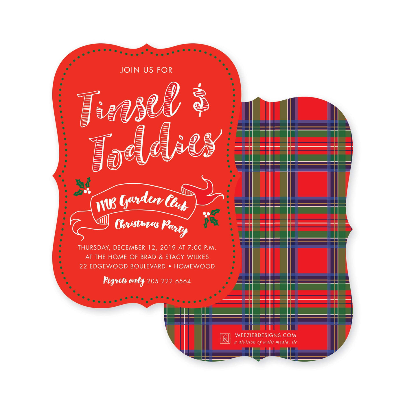 Tinsel & Toddies Christmas Invitation