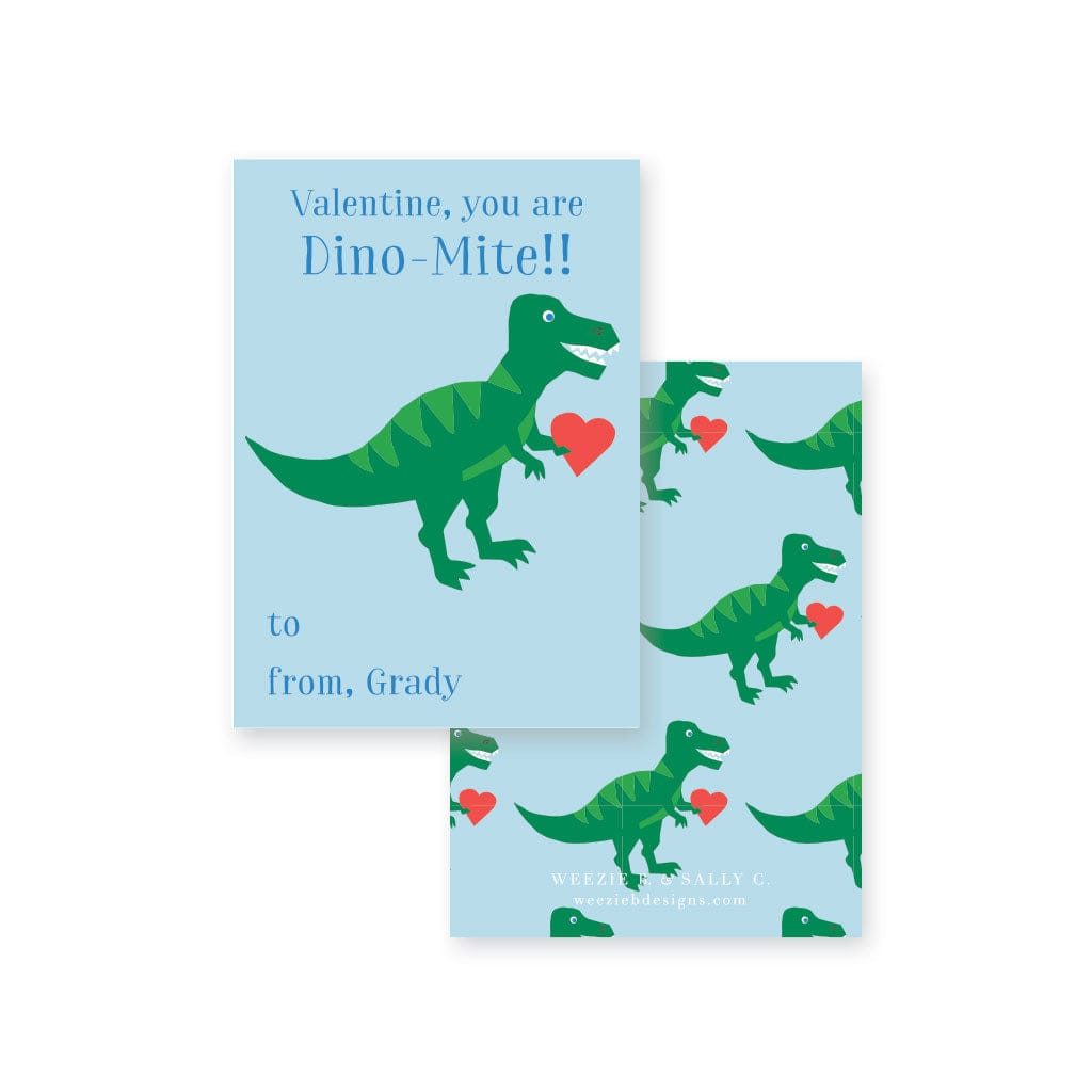 Weezie B. & Sally C. Designs | You're Dino-Mite Valentine's Day Cards