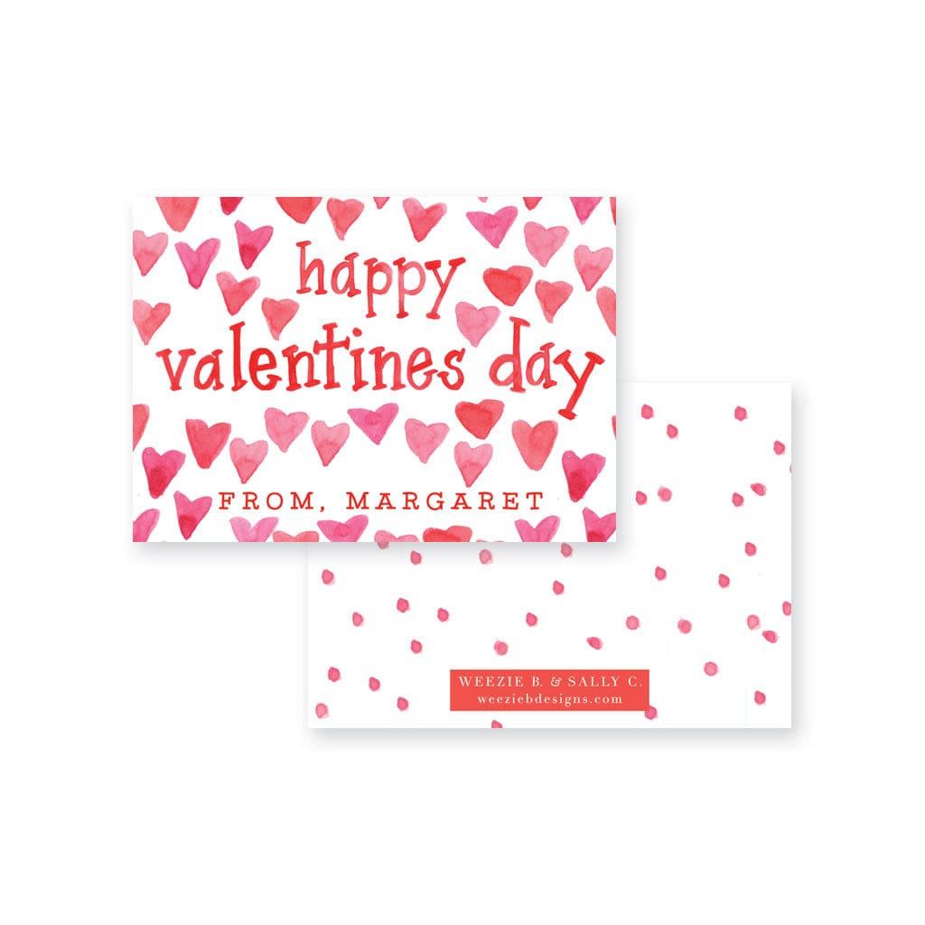 Weezie B. & Sally C. Designs | Watercolor Hearts Valentine's Day cards