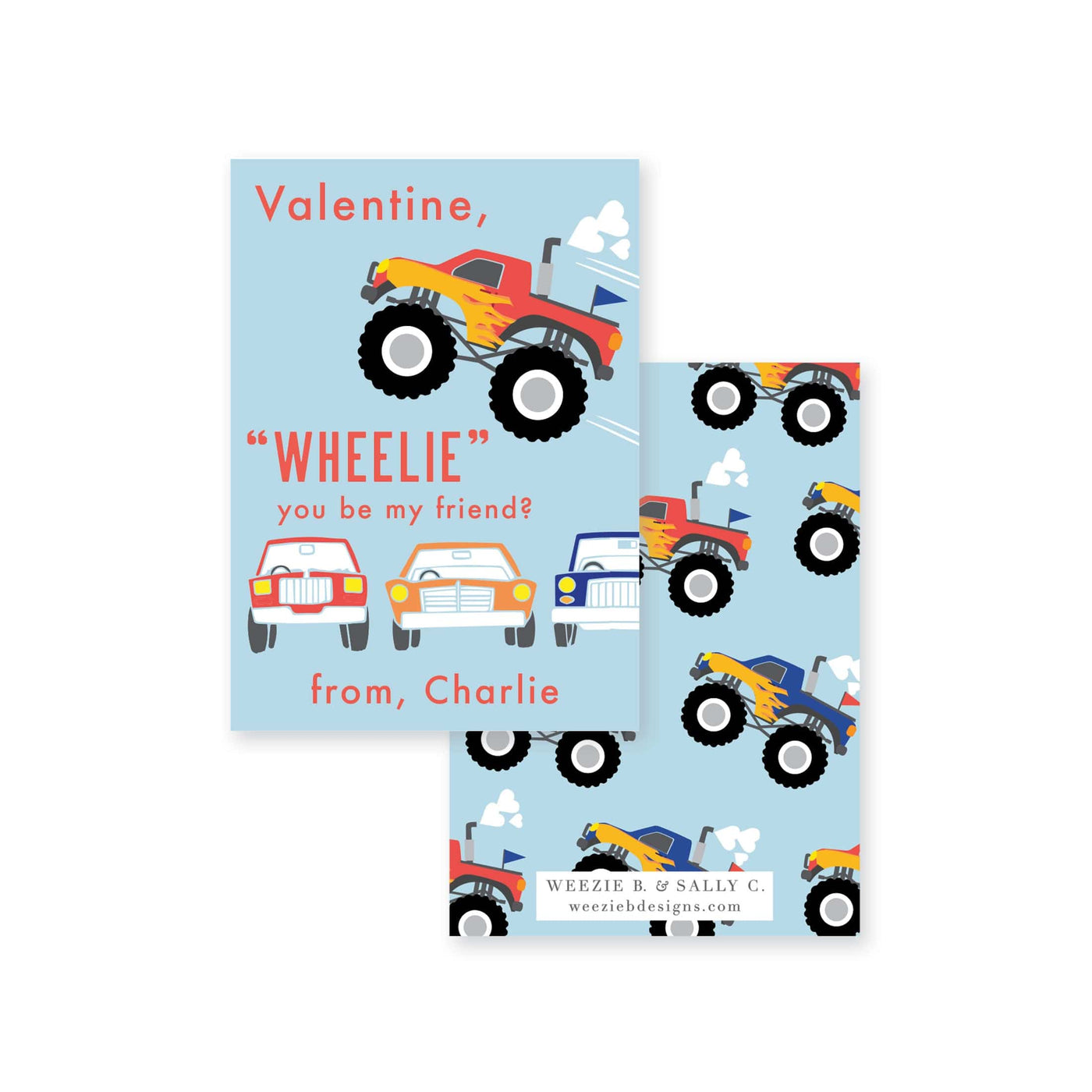 Wheelie Monster Truck Valentines